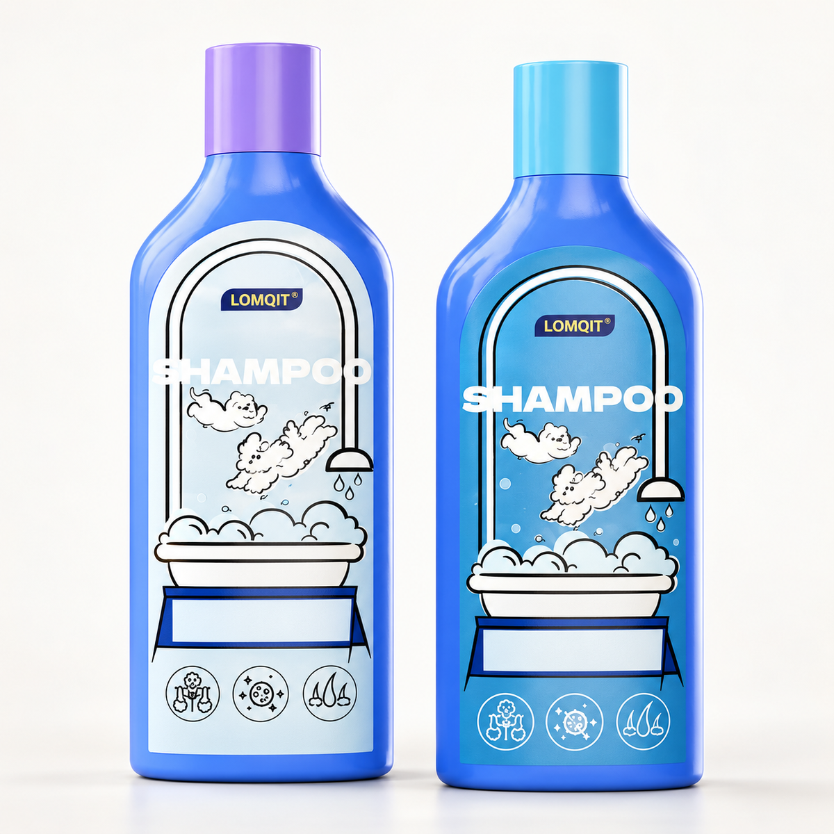 LOMQIT shampoo and conditioner for light coats, two bottles
