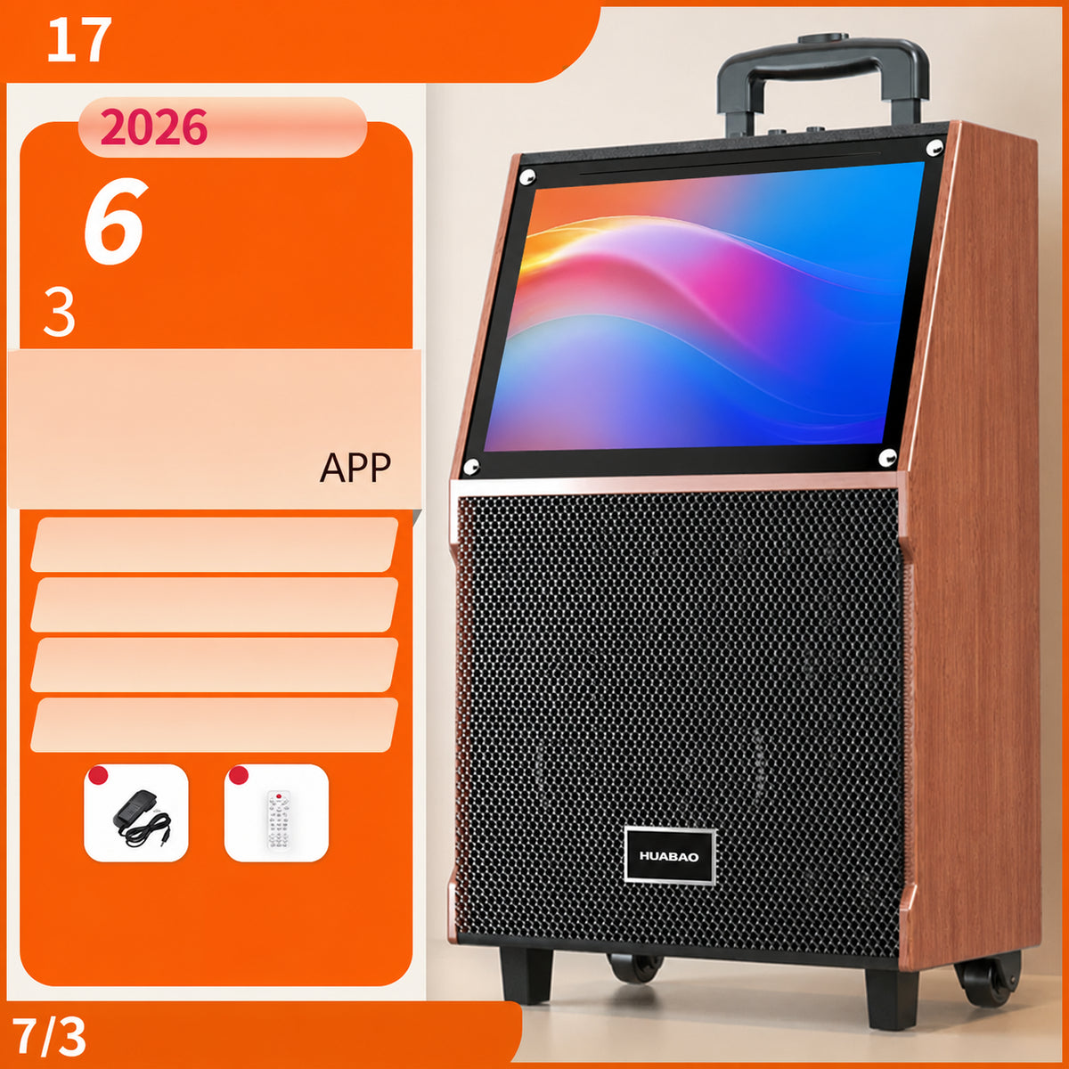 HUABAO B23 speaker - without microphone, blue, 17 in, 6 speakers · Option 3