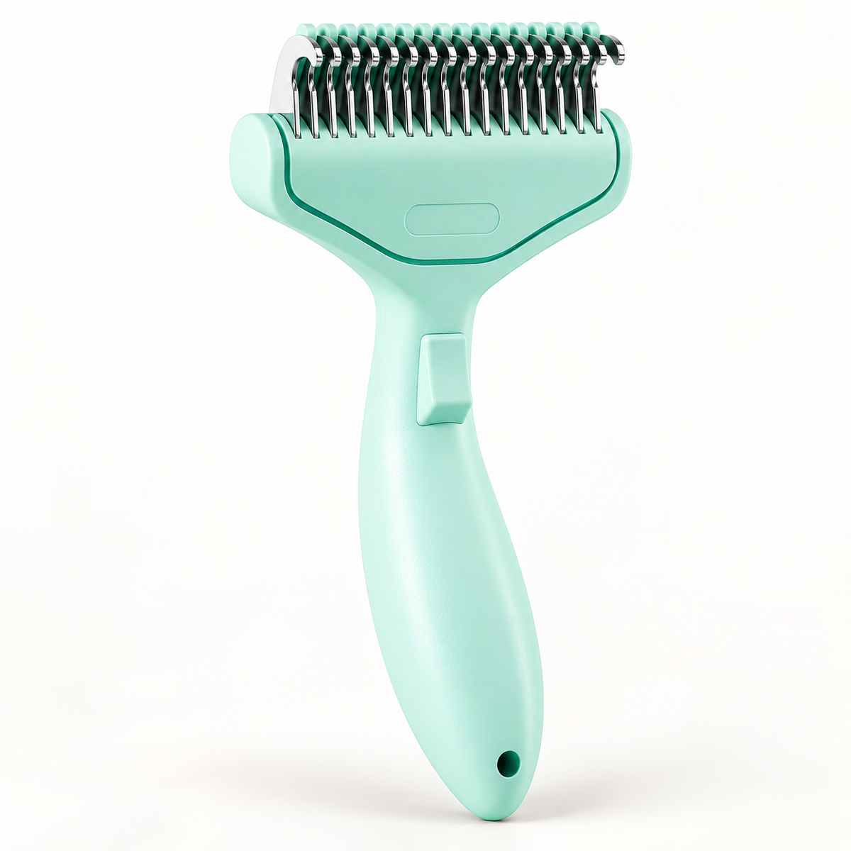 Mint curved-handle grooming comb for cats and dogs