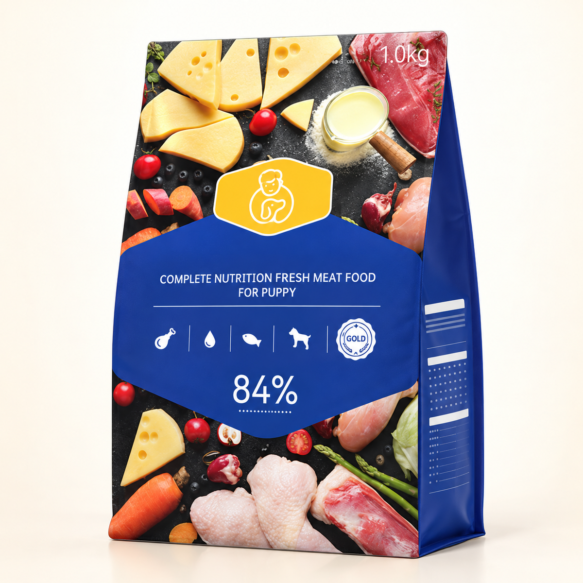 Wangbaba fresh-meat dry food for puppies, 1 kg