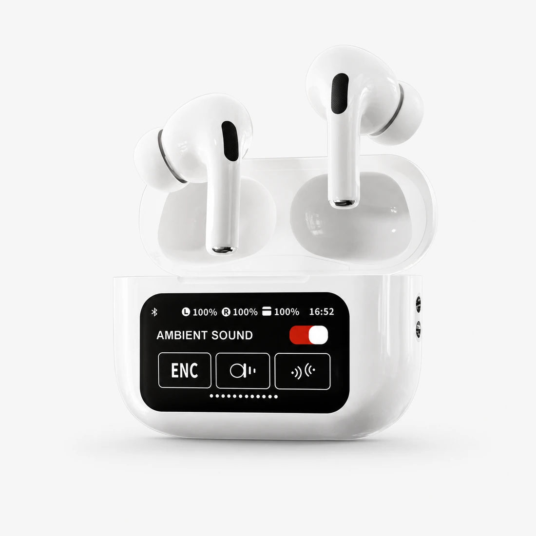 Mofa A9 Pro App Edition headphones - white, in-ear, LED touchscreen