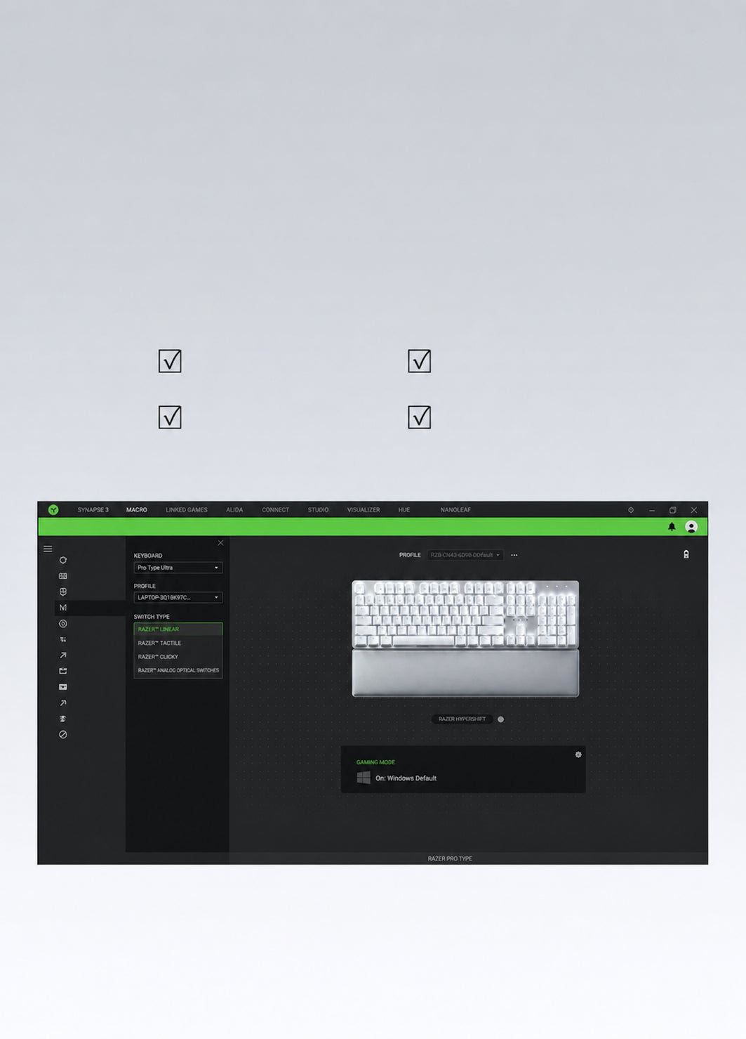Razer Pro Type Ultra keyboard