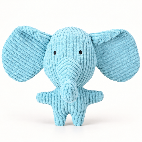 Blue elephant sound-making plush dog toy
