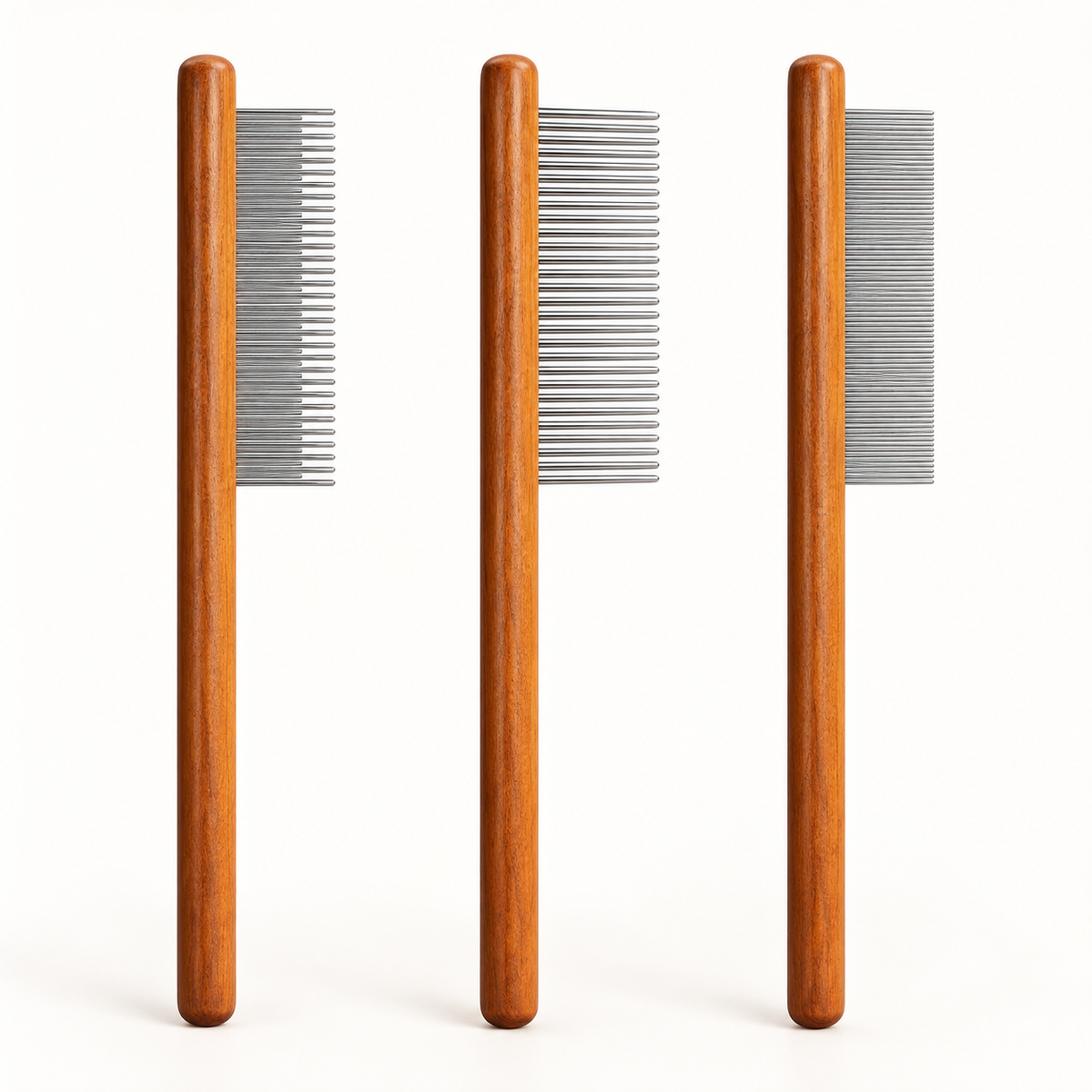Three-piece metal pet-comb set