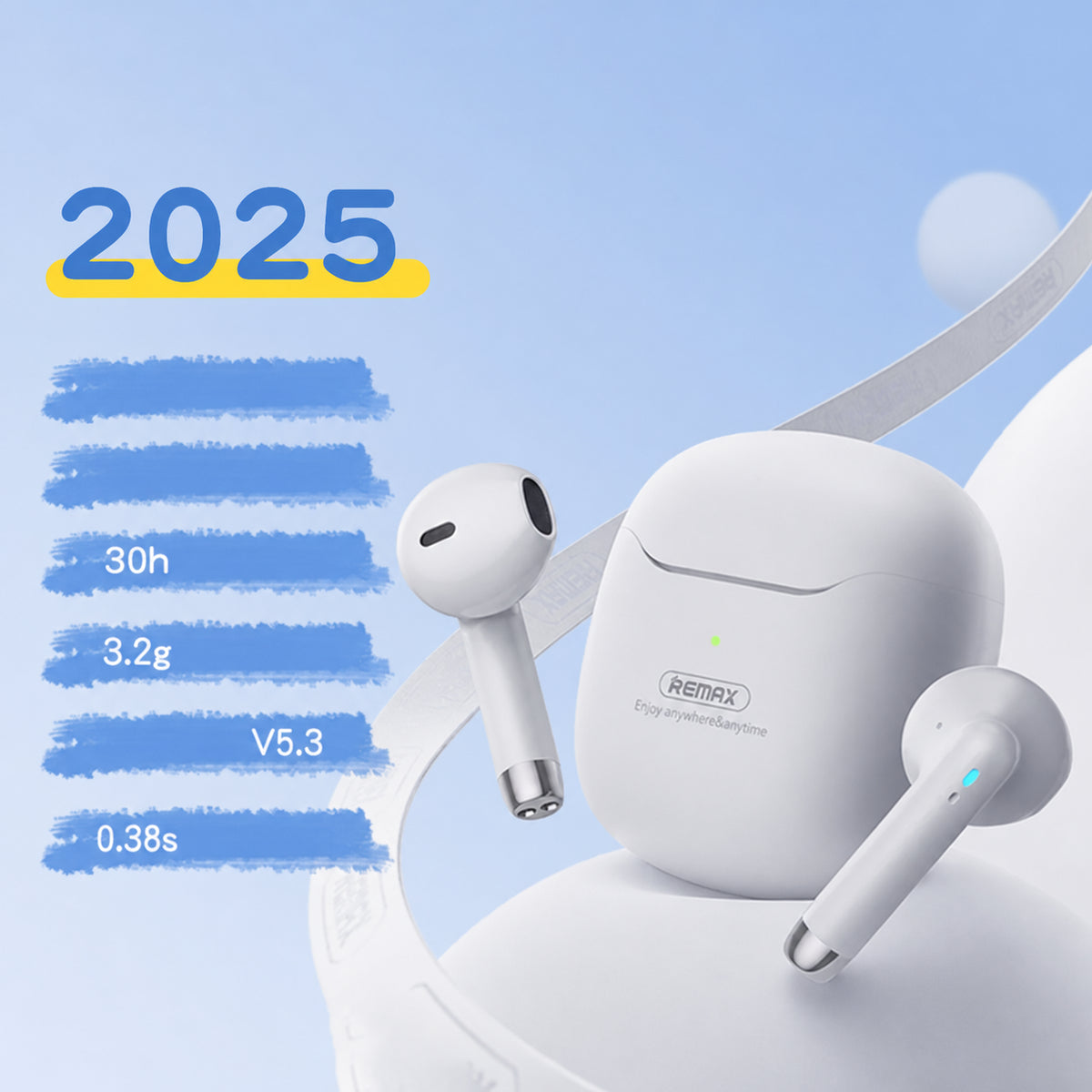 Purou LY009-PG headphones - white, flagship edition
