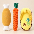 Three-piece plush dog-toy set